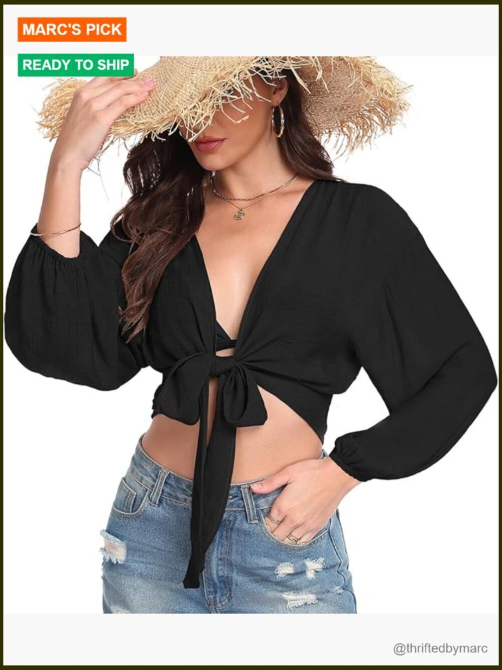 Long Sleeve Tie Front Cropped Cardigan Cover Up